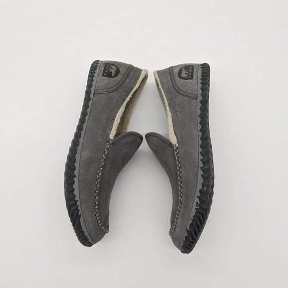 Sorel Men's Suede Gray Dude Moc Slippers Size 10.5 - Picture 3 of 8